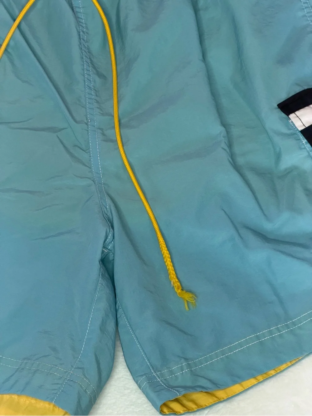 Tommy Hilfiger Blue Swim Trunks Large‎ Flag Logo Mesh Lined flaw drawstring